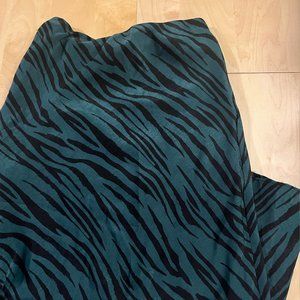 Deep Green and Zebra midi skirt from Nordstrom